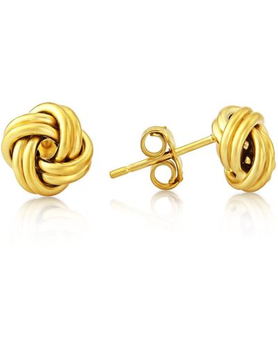 Auree Walton 9ct Yellow Knot Earrings - Metallic
