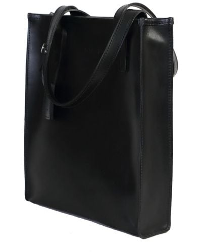 THE DUST COMPANY Leather Tote In Cuoio Black