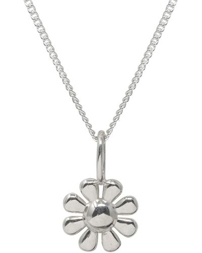 Katie Mullally Daisy Flower Charm Small Necklace - Metallic