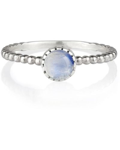 Charlotte's Web Jewellery Rawa Silver Stacking Ring - White