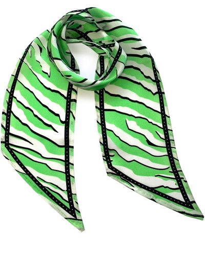 INGMARSON Wild Tiger Silk Neck Scarf Mint - Green