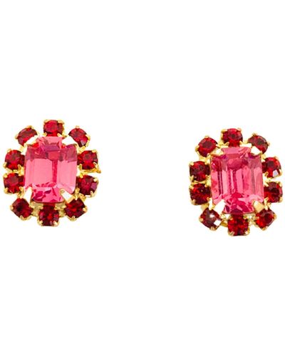 The Pink Reef Pink Ruby Petite Stud - Red