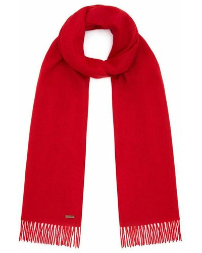 Hortons England The Lindo Lambswool Scarf - Red
