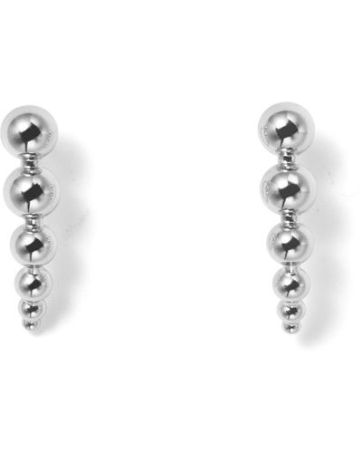 Undefined Jewelry Gradual Silver Ball Earrings - Metallic