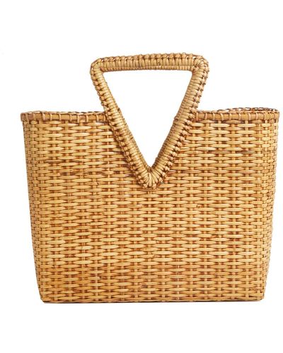 Betsy & Floss Paros Basket Bag With Triangle Handles - Metallic
