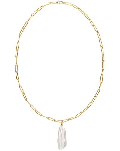 Ora Pearls Aetia Long Baroque Pearl Necklace - Metallic