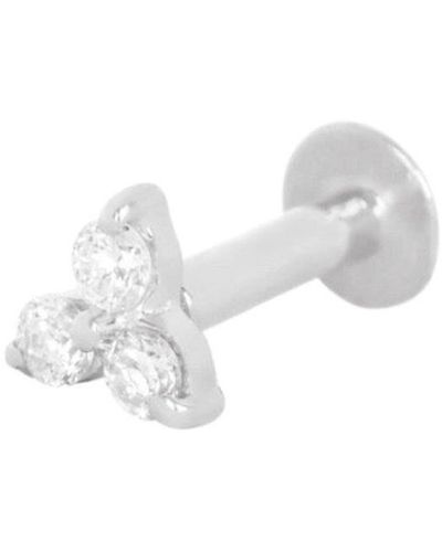 Zohreh V. Jewellery Diamond Trilogy Flat Back Earring 14k White Gold