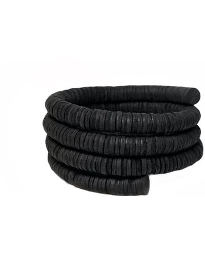 WAIWAI Continuous Coil Cuff Bracelet - Black