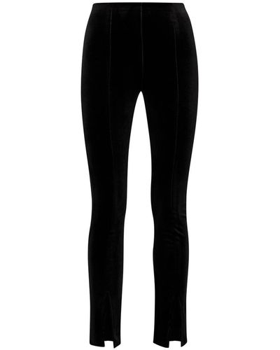 LIA ARAM Velvet Front Slit leggings - Black