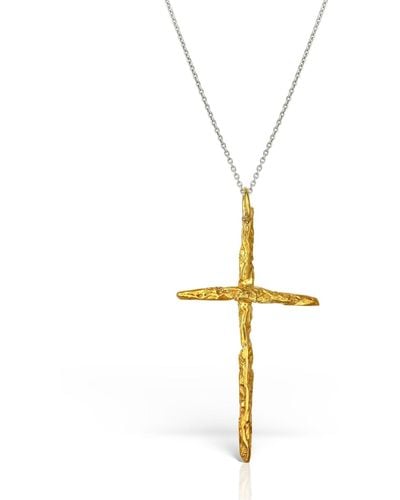 Madeleine Karma Cross Gold Necklace - Metallic