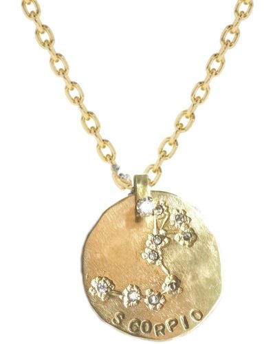 Lily Flo Jewellery Scorpio Diamond Medallion - Metallic