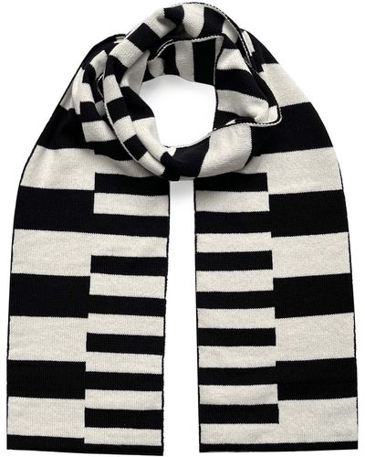 INGMARSON Multi-striped Wool & Cashmere Scarf - Black