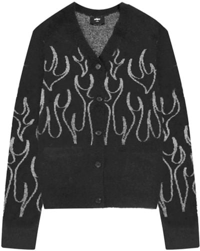 Other Mens Flame Cardigan - Black