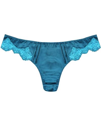 Tallulah Love Opulent Lace In Peacock Brief - Blue