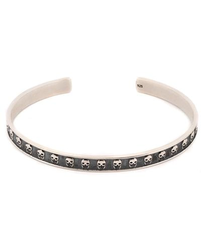 Ebru Jewelry Sterling Skull Symbol Cuff Bracelet - Metallic