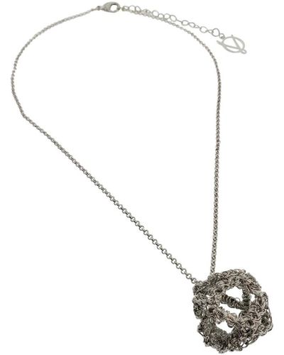 Lavish by Tricia Milaneze All Cube Handmade Crochet Necklace - White