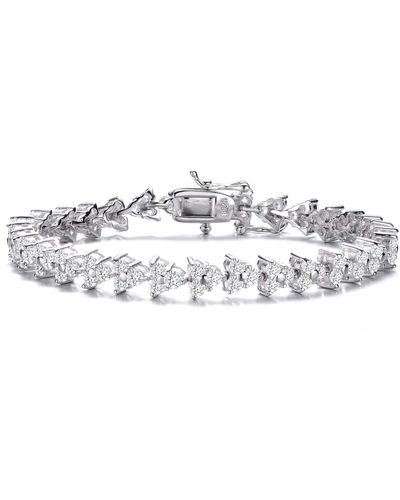 Genevive Jewelry Lierre Triangular Link Bracelet - White