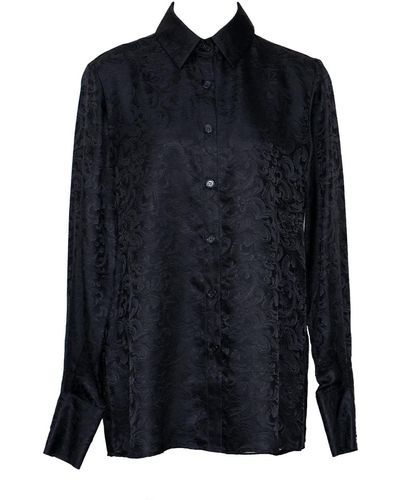 Le Réussi Elegance Silk Shirt In Paisley - Blue
