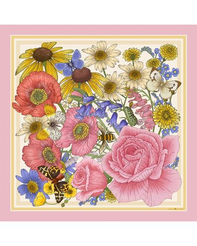 Emily Carter / Neutrals The Rose & Bluebell Silk Scarf - Pink