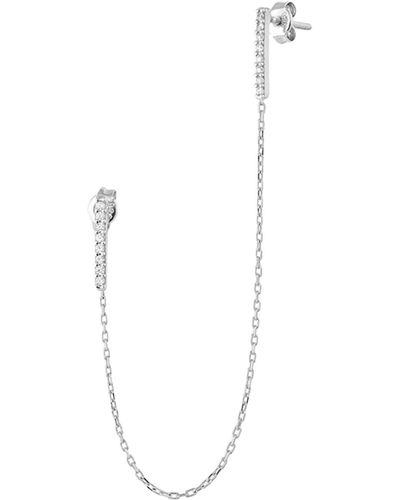 Spero London Chained Bar Chain Earring Sterling - Brown