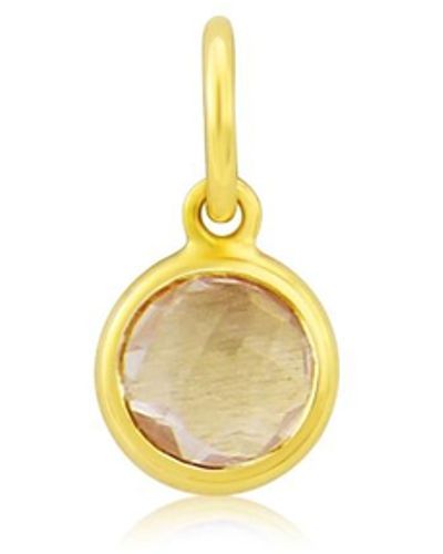 Auree Bali 9ct Gold & Rose Quartz October Birthstone Pendant - Metallic