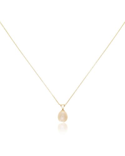 Auree Thurloe White Pearl & 9ct Gold Pendant - Metallic
