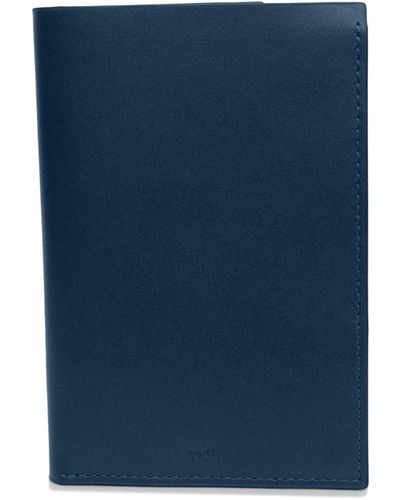 godi. Handmade Leather Passport Cover - Blue