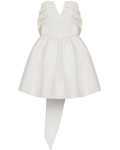 NAZLI CEREN Miro Strapless Mini Dress In Vanilla Ice - White