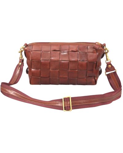 Rimini Woven Leather Shoulder Bag 'giorgia' - Brown