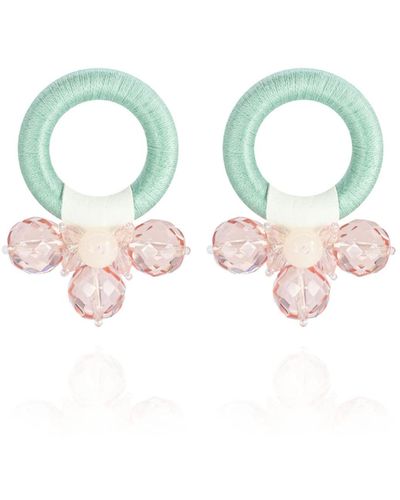 Saule Label Saulė Earrings In Rosebud Mint - Blue