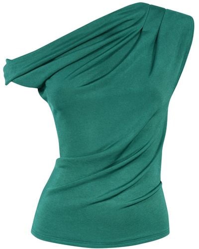 Me & Thee Less Is More Twist Shoulder Top - Green