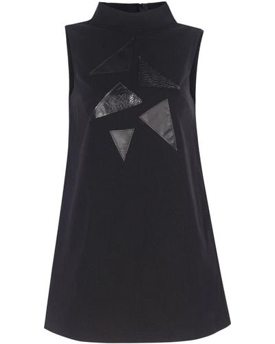 Mirimalist Piton Triangle Mini Dress - Black