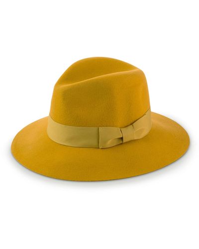 Justine Hats Mustard Yellow Felt Fedora Hat