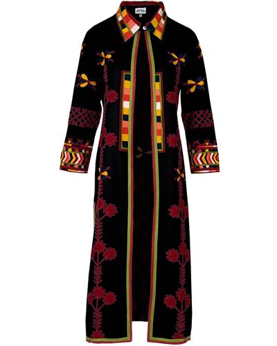 Antra Designs The Ebony Aztec Coat - Black