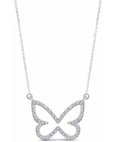 Cosanuova Butterfly Diamond Necklace 14k Gold - White