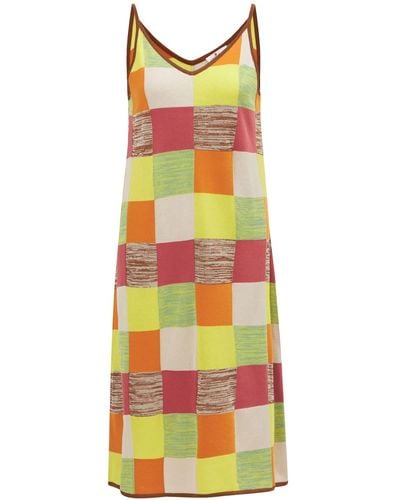 Peraluna Bonjo Summer Patch Knit Strap Dress - Multicolor