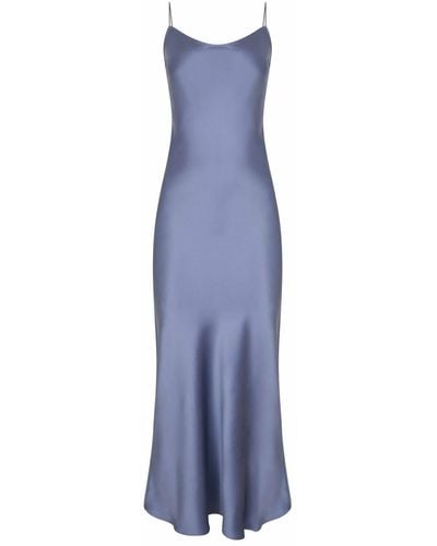 Sunday Archives Elvira Silk Slip Dress In Powder - Blue