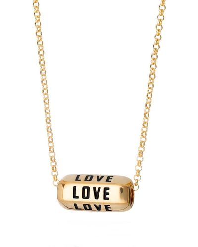 Lily Charmed Gold Plated Love Is All Around Necklace - Metallic