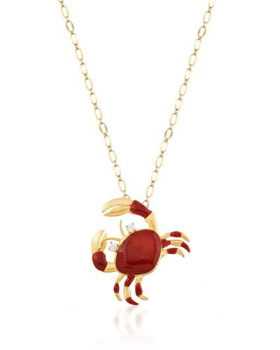 Milou Jewelry Orange Crab Necklace - Metallic
