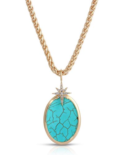TAI JEWELRY  Opal Stone Monogram Necklace