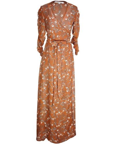Jennafer Grace Signature Wrap Dress In Terracotta - Brown