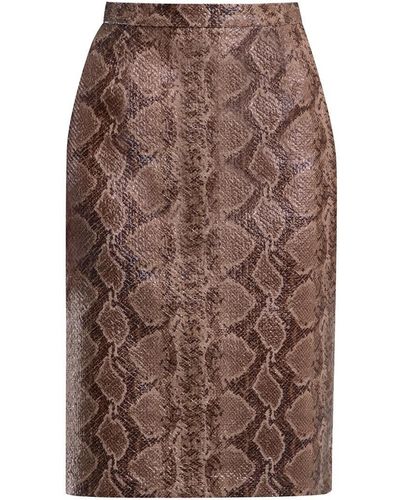 Rumour London Sandy Snake Skin Faux Leather Pencil Skirt - Multicolour