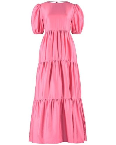 Lavaand The Frances Tiered Maxi Dress In Watermelon Pink