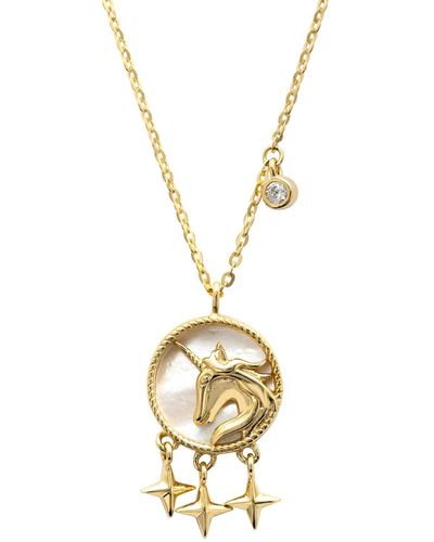LÁTELITA London Unicorn Mother Of Pearl Star Necklace Gold - Metallic