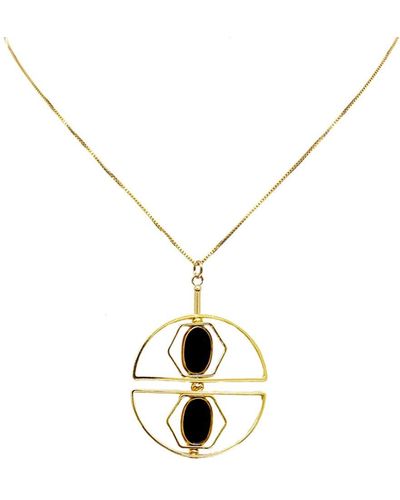 Aracheli Studio Vintage German Glass Beads Art Deco Necklace - Metallic
