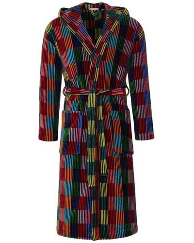 Bown of London Women's Hooded Dressing Gown Patchwork - Blue