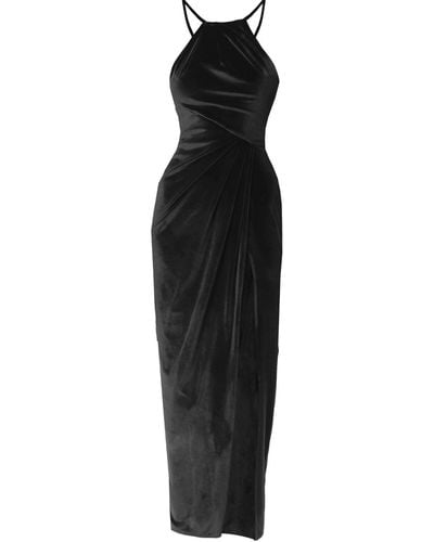 Angelika Jozefczyk Velvet Drapped Dress Sofia - Black