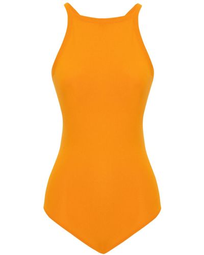 Peraluna Greta Halter Neck Bodysuit In Yellow - Orange