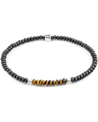 Anchor and Crew Brown Tigers Eye Paralana Silver & Stone Bracelet - Multicolor
