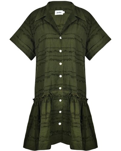 puka Olive Ripley Dress - Green